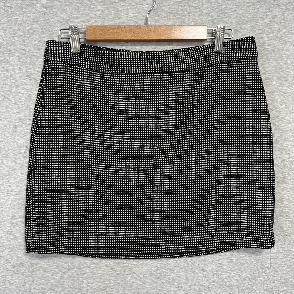Gap Mini Skirt Womens 6 Black White Tweed Wool Blend High Waist Zip 2010